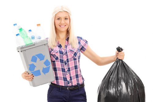 Crew sorting recyclables during a commercial clearance job