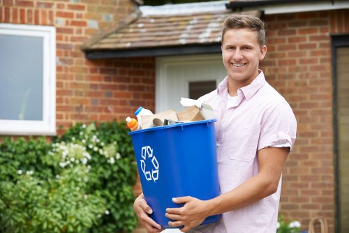 Professional waste clearance team at work